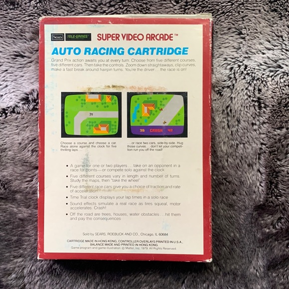 Intellivision - Auto Racing - game cartridge, Instructions. “Missing Overlays” - Picture 3 of 3